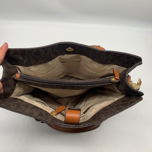 Michael Kors Brown Logo Print Large Hamilton Tote - Picture 10 of 10